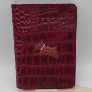Radley London Respects Leather Passport Cover Merlot NEW!  NWT!
